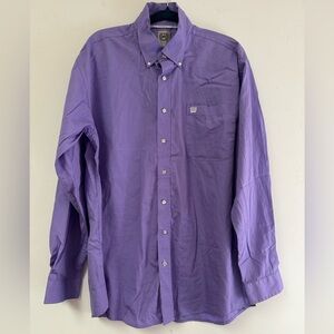 Cinch Long Sleeve Classic Button-Down Shirt - Purple,‎ Size L